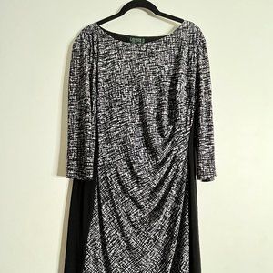 Ralph Lauren knee length black and white dress